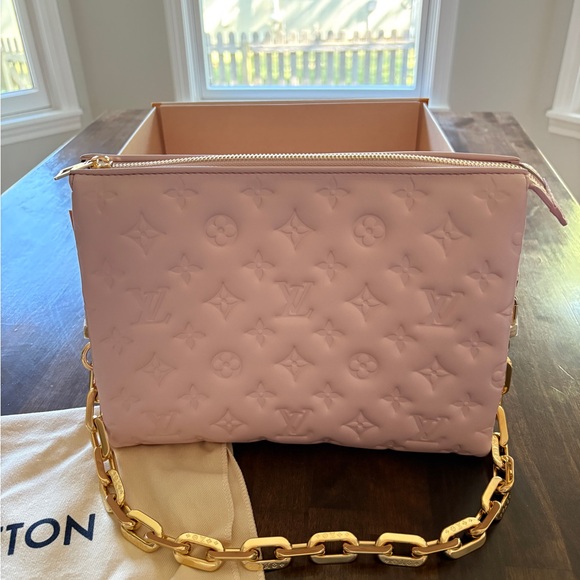 Louis Vuitton Rose Pink Monogram Coussin PM Lambskin Handbag 3 Way M59276 NEW - Picture 1 of 15